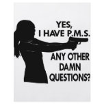 Girl w/ Gun. Yes I Have PMS Any Other Questions flyers