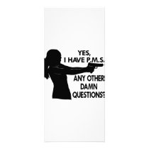 Girl w/ Gun. Yes I Have PMS Any Other Questions rack cards by Mustang_Lady Girl w/ Gun. Yes I Have PMS Any Other Questions rack cards