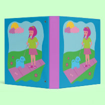 Girl Walking Dog binders