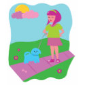 Girl Walking Dog t-shirts