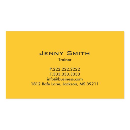 Girl Weight Loss business card (back side)