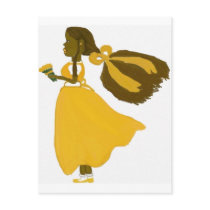 Girl wind postcards