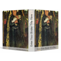 Girl With A Cat In The Birch Forest By Modersohn- 3 Ring Binders