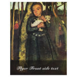 Girl With A Cat In The Birch Forest By Modersohn- flyers