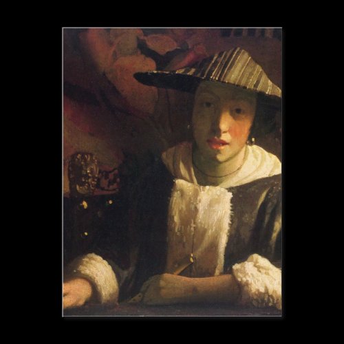 Girl with a flute by Johannes Vermeer Postcard