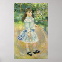 Girl with a Hoop by Pierre Auguste Renoir Posters