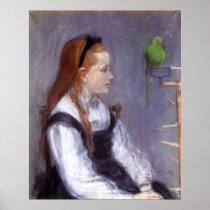 Girl with a Parakeet Poster