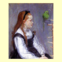 Girl with a Parakeet posters by vintagegiftmall Girl with a Parakeet posters