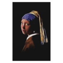 Girl with a Pearl Earring Digital Painting Vermeer Stationery Design