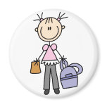 Girl With Backpack Magnet
