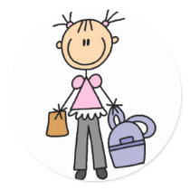 Girl With Backpack Sticker