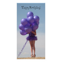 Girl with Balloons Card Photo Greeting Card