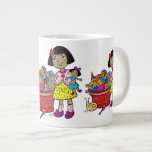 Girl With Basket Of Toys Jumbo Mugs