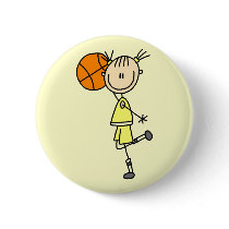 Girl With Basketball T-shirts and Gifts Pinback Button