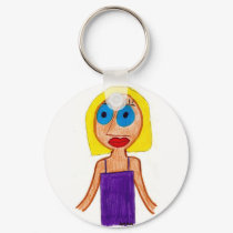 girl with big blue eyes keychains
