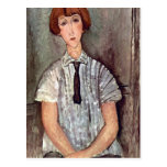Girl with blouse by Amedeo Modigliani Postcard