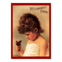 Girl with Butterfly Poster posters
