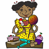 Girl With Candy and Cakes