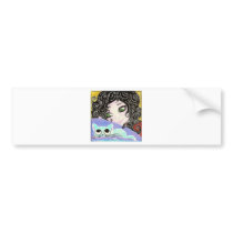 girl with cat 1 bumper stickers