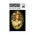 Girl with Cherry Blossom,  Art Deco postage