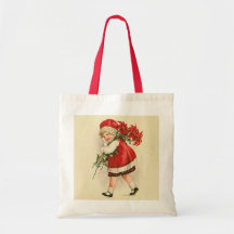 Girl with Christmas Flowers Tote Bag