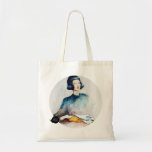 Girl with Crocodile Skull Tote Bag