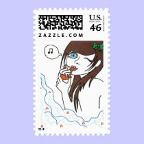 Girl with Cupcake postage
