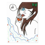 Girl with Cupcake Postcard