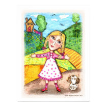 Girl With Dog Art Poster posters by jamiecreates1 Girl With Dog Art Poster posters