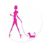 girl with dog stickers