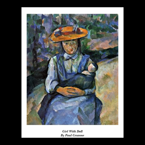 Girl With Doll By Paul Cezanne Print