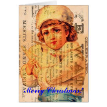 Girl With Dove Advertisement Digital Art, Christma Greeting Cards