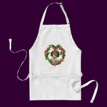 GIRL with GREEN FEATHERS by SHARON SHARPE aprons