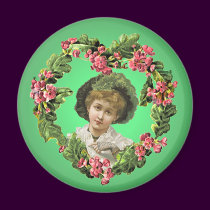 GIRL with GREEN FEATHERS by SHARON SHARPE magnets
