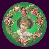 GIRL with GREEN FEATHERS by SHARON SHARPE stickers