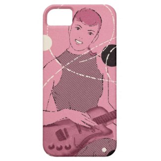 Girl with Guitar, Pink iPhone 5 Cover
