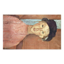 Girl with Hat by Amedeo Modigliani Rectangular Stickers