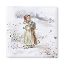 Girl with Holly Magnets