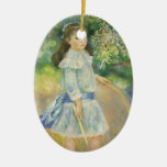 Girl with Hoop, Renoir, Vintage Impressionism Art Christmas Tree Ornaments