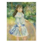 Girl with Hoop, Renoir, Vintage Impressionism Art Postcard