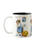 Girl with Jack o' Lantern Mugs