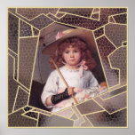 Girl with Lace Parasol Print