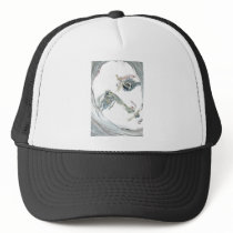 Girl With Long Hair, Oil Portrait Hats