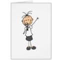 Girl With Mic Stick Figure Card