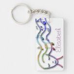 girl with music in the hair custom name acrylic key chains
