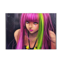 Girl with Pink Hair iPad Mini Covers