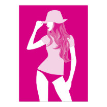 girl with pink hat posters