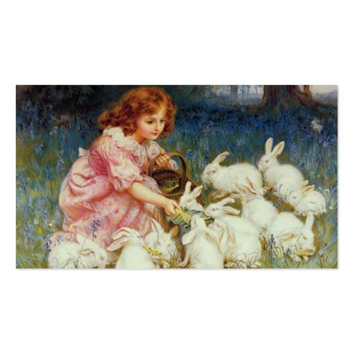 Girl with rabbits business cards