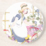 Girl with Rake and Watering Can in Flower Garden Coaster