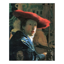 Girl with red hat by Johannes Vermeer posters